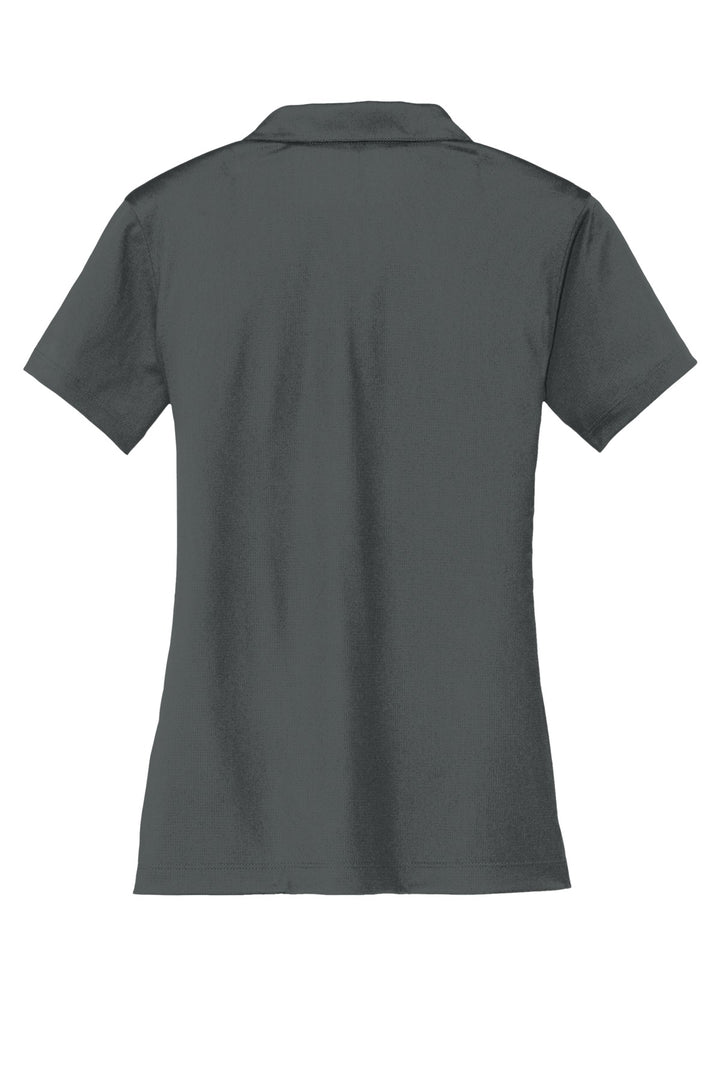 Rear View of Anthracite Nike Women's Dri-FIT Vertical Mesh Polo. 637165