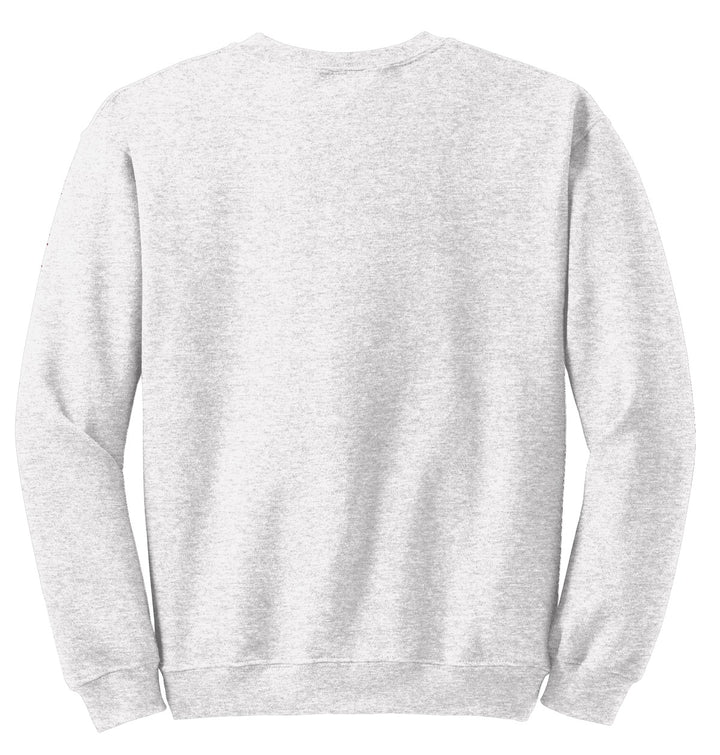 Rear View of Ash Gildan Heavy Blend Crewneck Sweatshirt. 18000