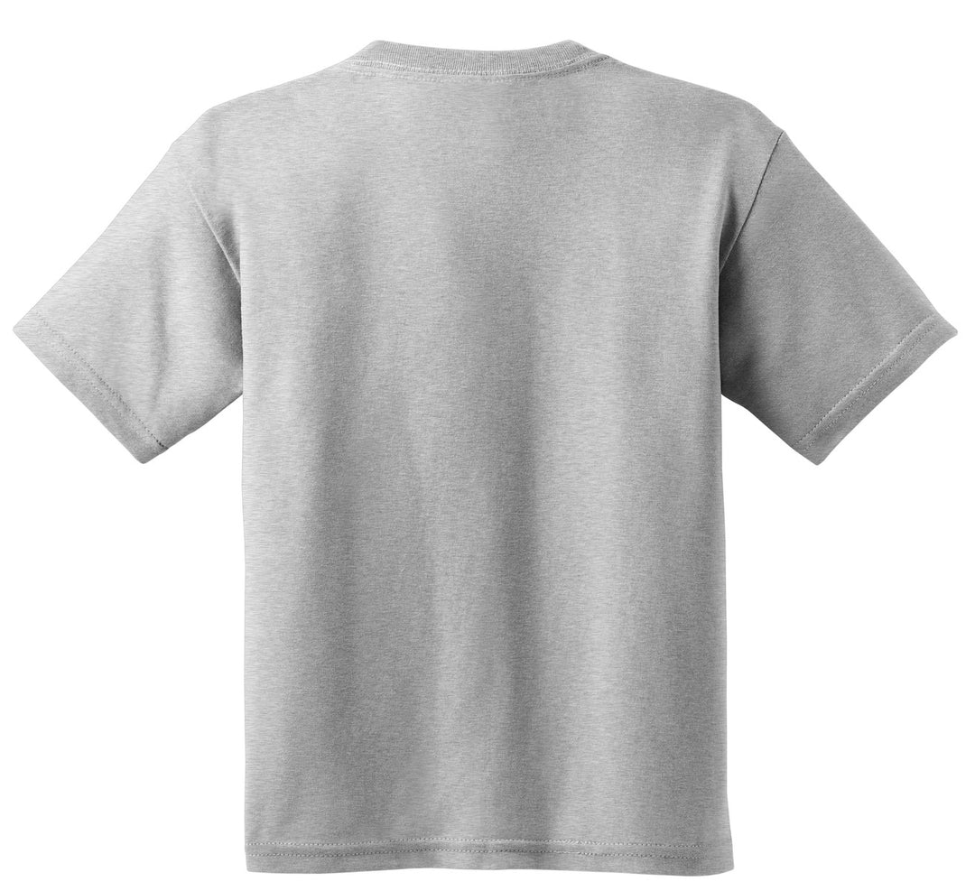 Rear View of Ash Gildan - Youth Heavy Cotton 100% Cotton T-Shirt. 5000B
