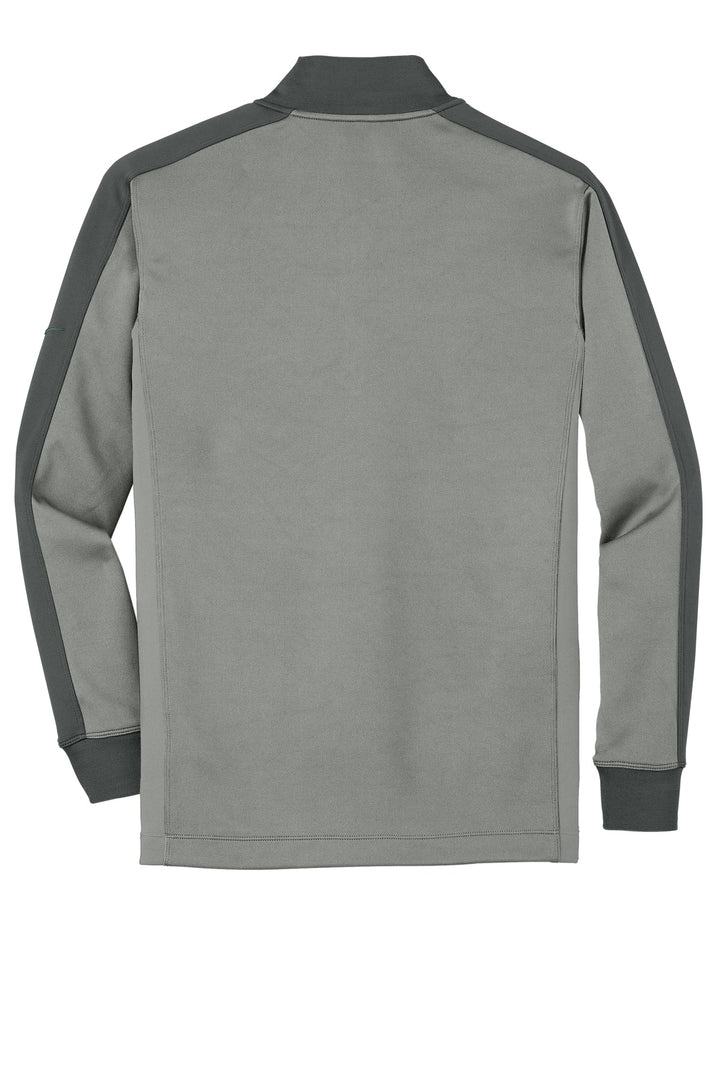 Rear View of Ath Gy H/Dk Gy Nike Dri-FIT 1/2-Zip Cover-Up. 578673