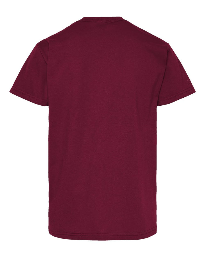 Rear View of Athletic Cardinal Essential-T Youth T-Shirt - 5480