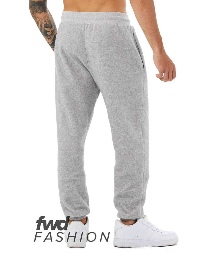 Rear View of Athletic Heather FWD Fashion Sueded Fleece Jogger - 3327
