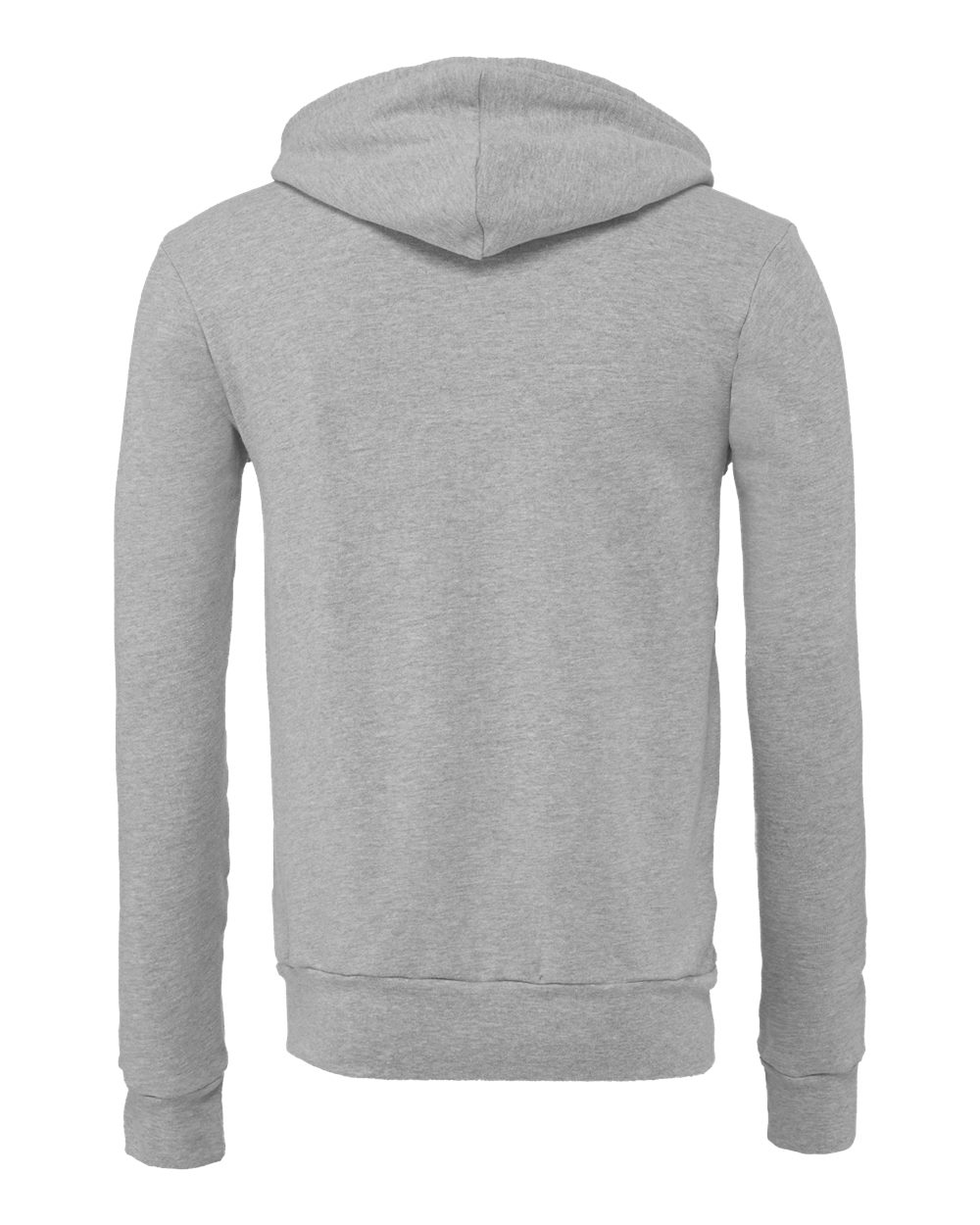 Rear View of Athletic Heather Sponge Fleece Full-Zip Hoodie - 3739
