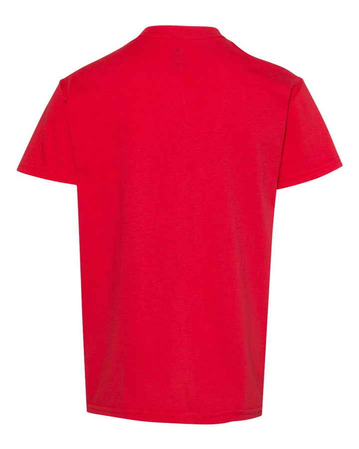 Rear View of Athletic Red Essential-T Youth T-Shirt - 5480