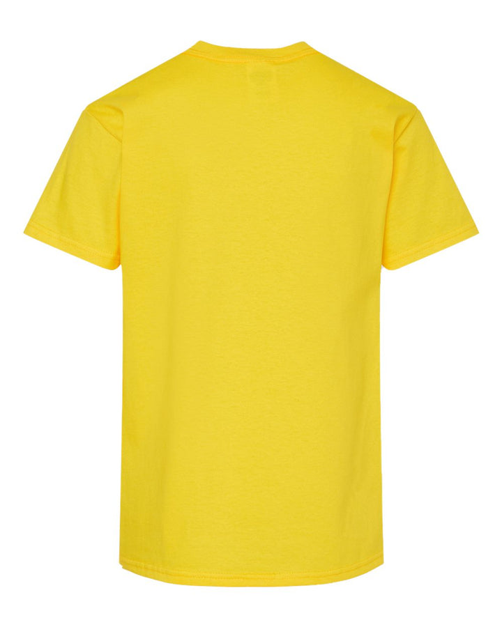 Rear View of Athletic Yellow Essential-T Youth T-Shirt - 5480