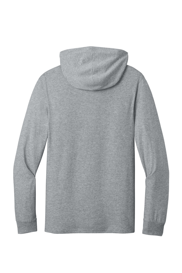 Rear View of AthlHthr Jerzees Classics Unisex Cotton Long Sleeve Hooded T-Shirt 363LH