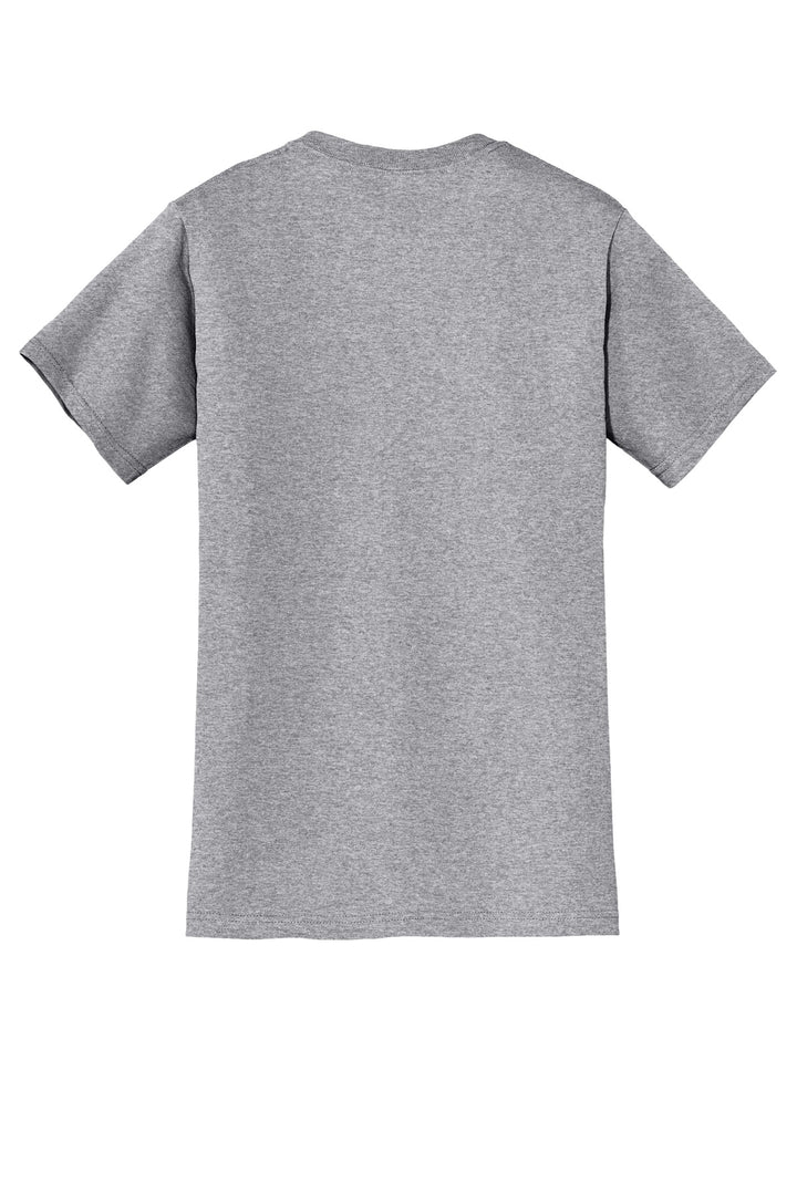Rear View of AthlHthr Jerzees - Dri-Power 50/50 Cotton/Poly Pocket T-Shirt. 29MP