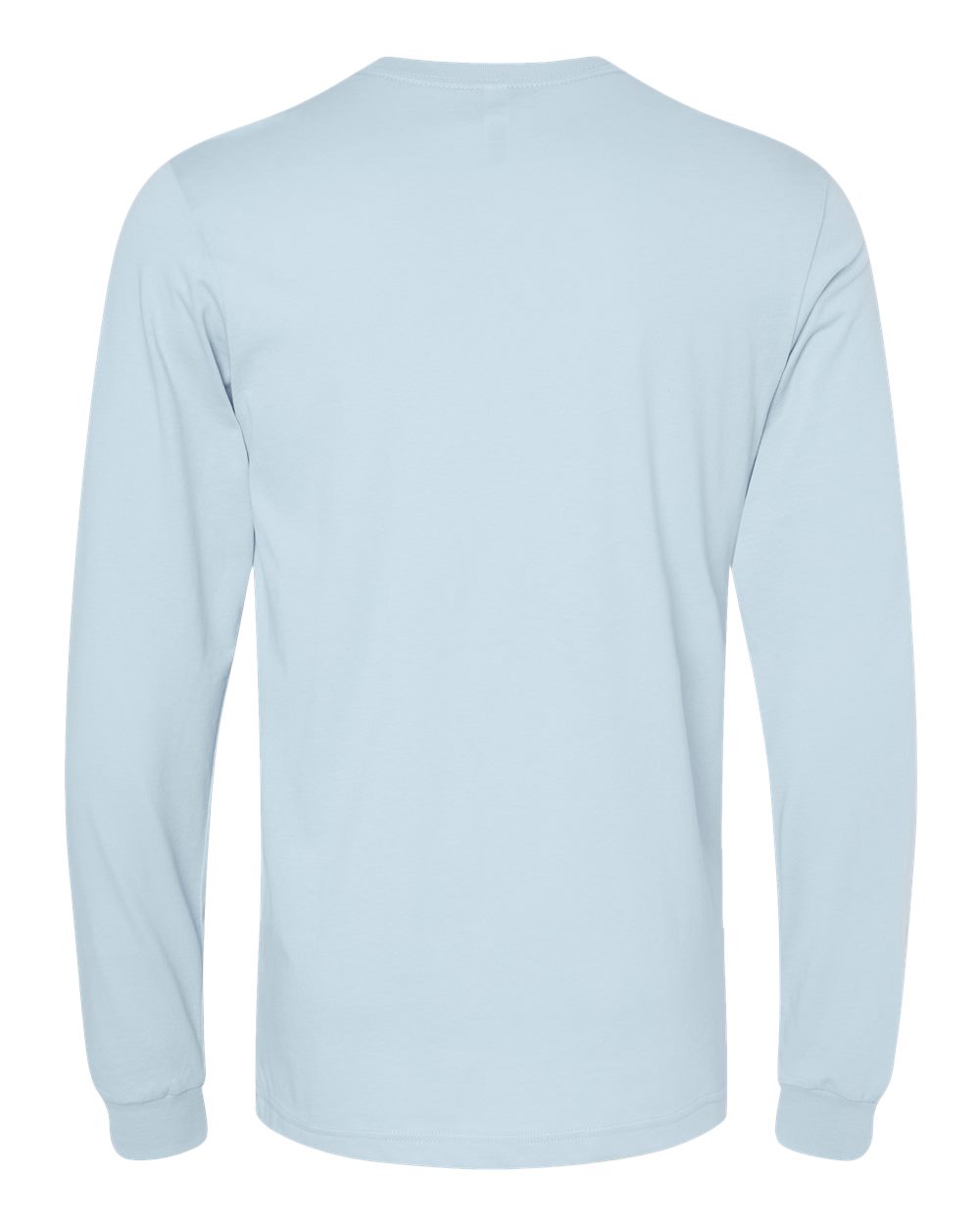 Rear View of Baby Blue Jersey Long Sleeve Tee - 3501
