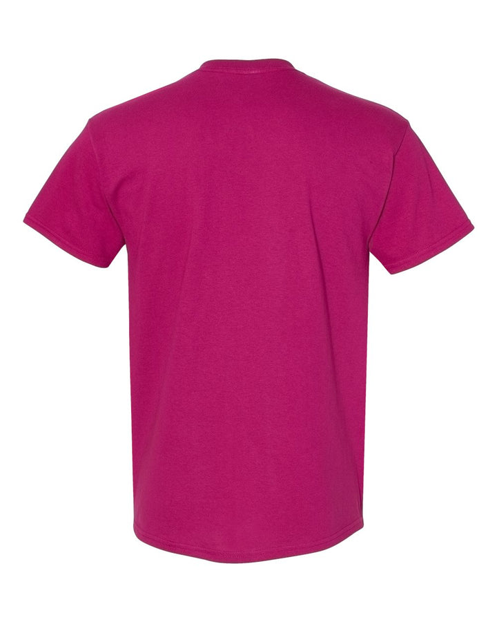 Rear View of Berry Heavy Cotton™ T-Shirt - 5000