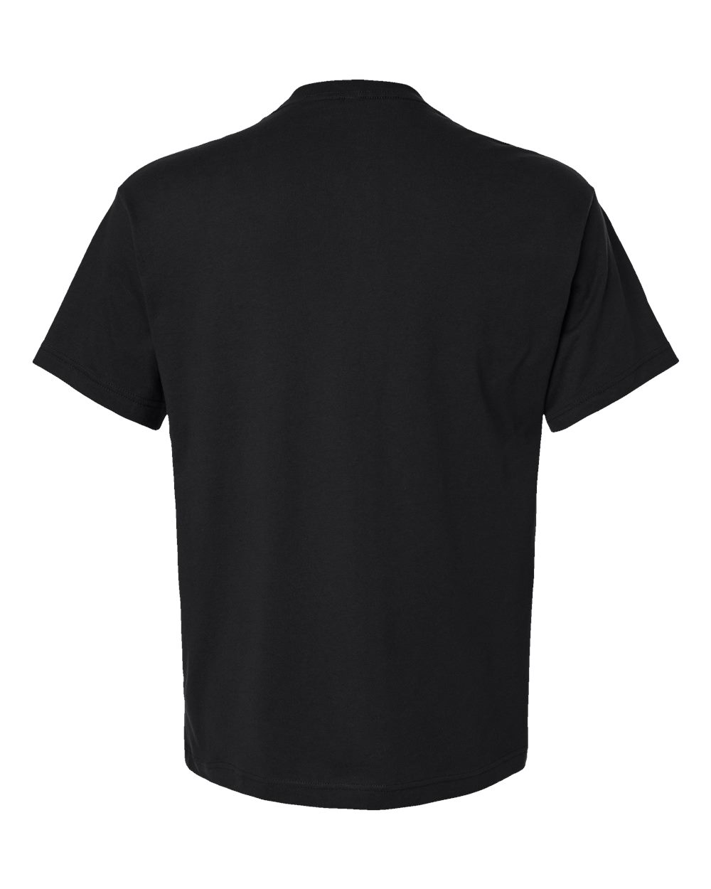 Rear View of Black 6 oz. Heavyweight Tee - 3010
