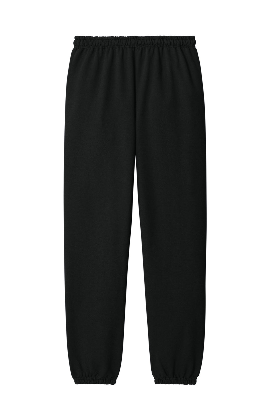 Rear View of Black Gildan Heavy Blend Sweatpant. 18200