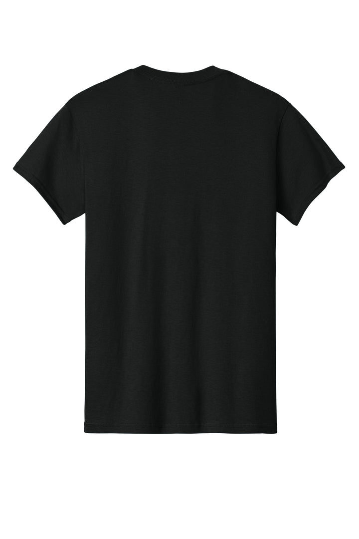 Rear View of Black Gildan - Heavy Cotton 100% Cotton T-Shirt. 5000