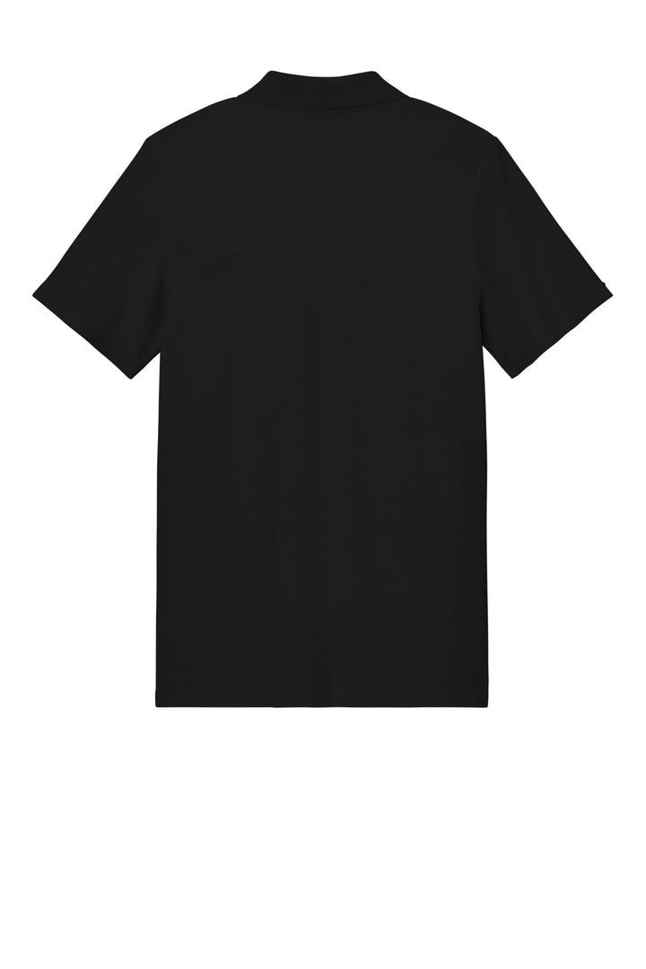Rear View of Black Gildan Softstyle Pique Polo 64800