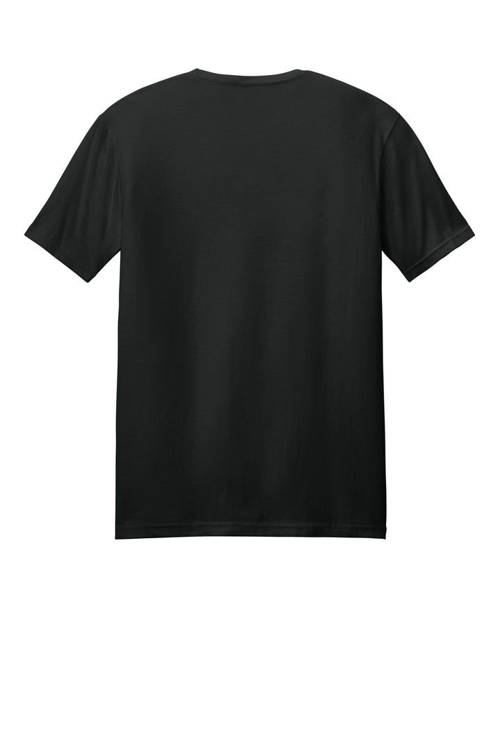 Rear View of Black Gildan Softstyle T-Shirt. 64000