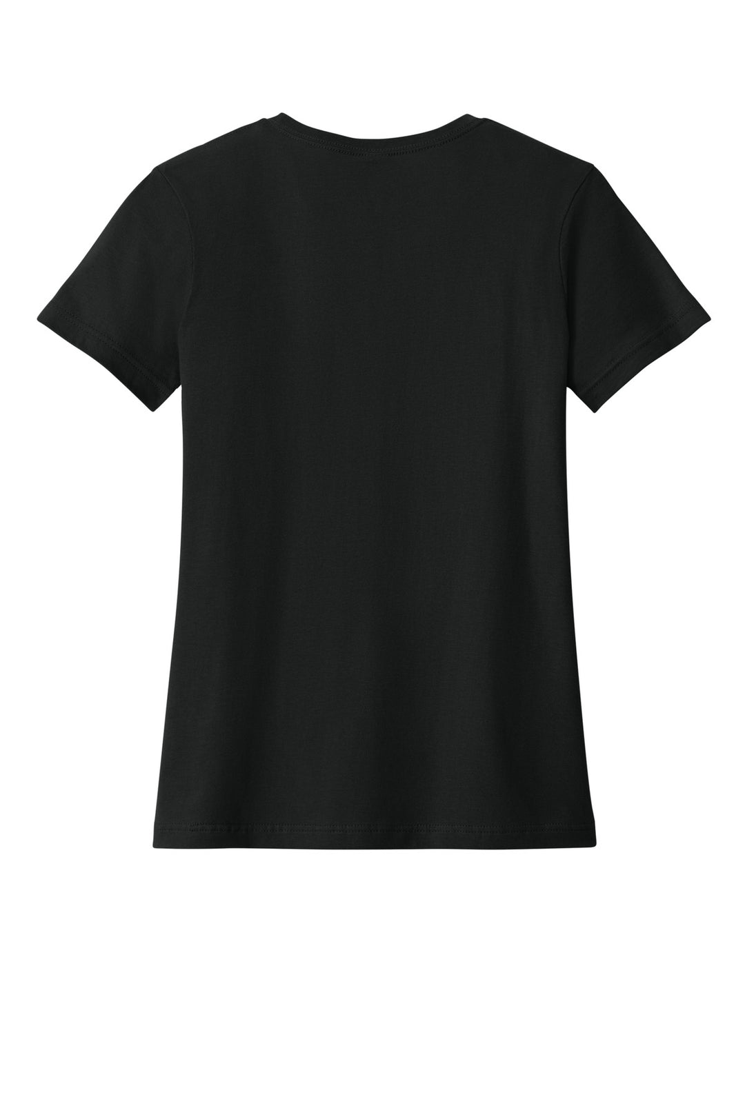 Rear View of Black Gildan Softstyle Women's T-Shirt. 64000L