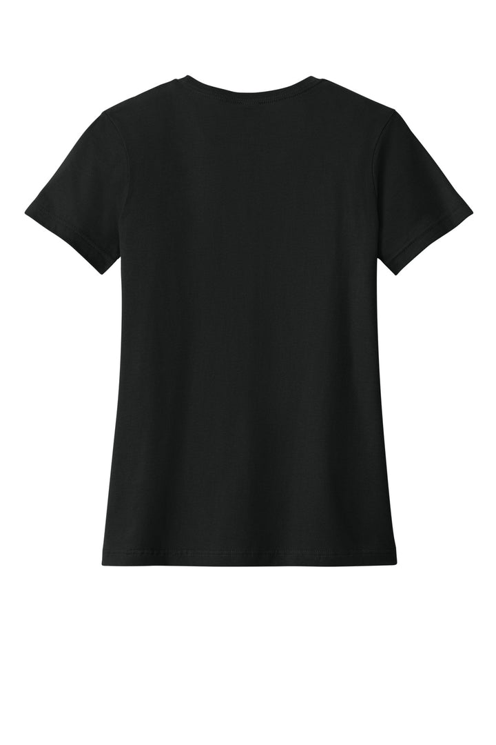 Rear View of Black Gildan Softstyle Women's T-Shirt. 64000L