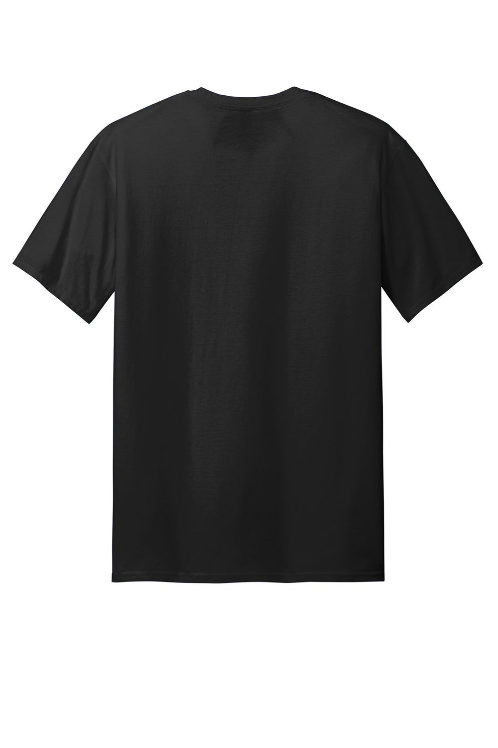 Rear View of Black Gildan Tall 100% US Cotton T-Shirt 2000T
