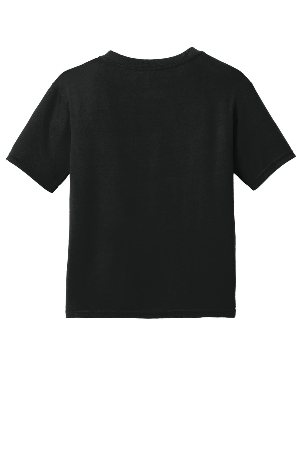 Rear View of Black Gildan Youth Gildan Performance T-Shirt. 42000B