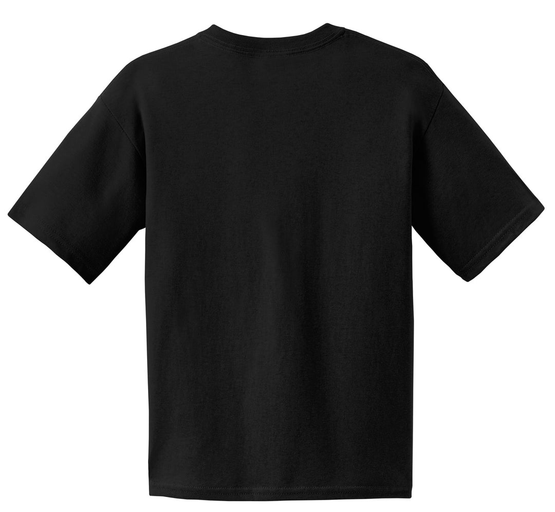 Rear View of Black Gildan - Youth Ultra Cotton 100% US Cotton T-Shirt. 2000B