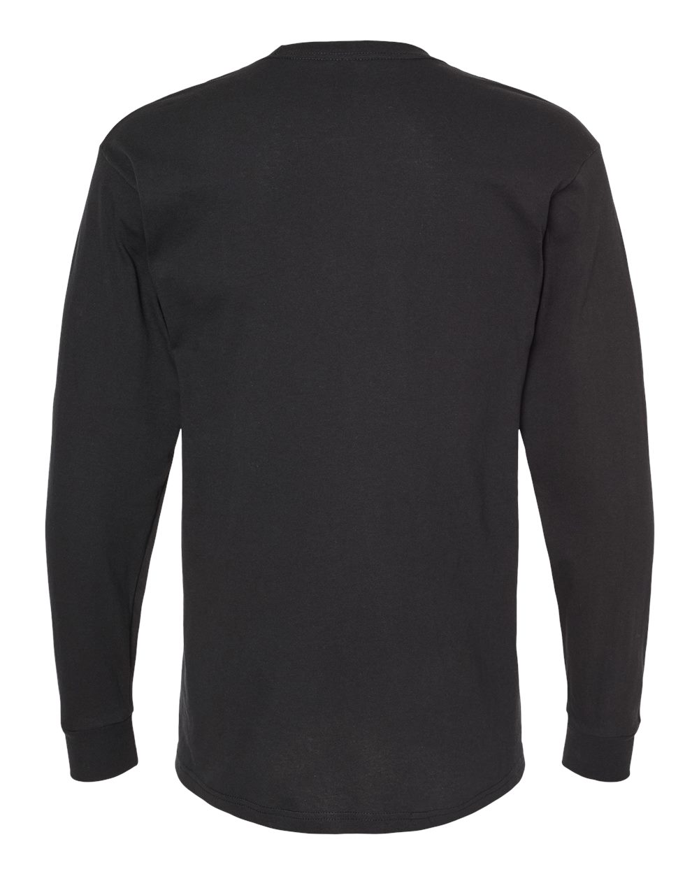 Rear View of Black Gold Soft Touch Long Sleeve T-Shirt - 4820