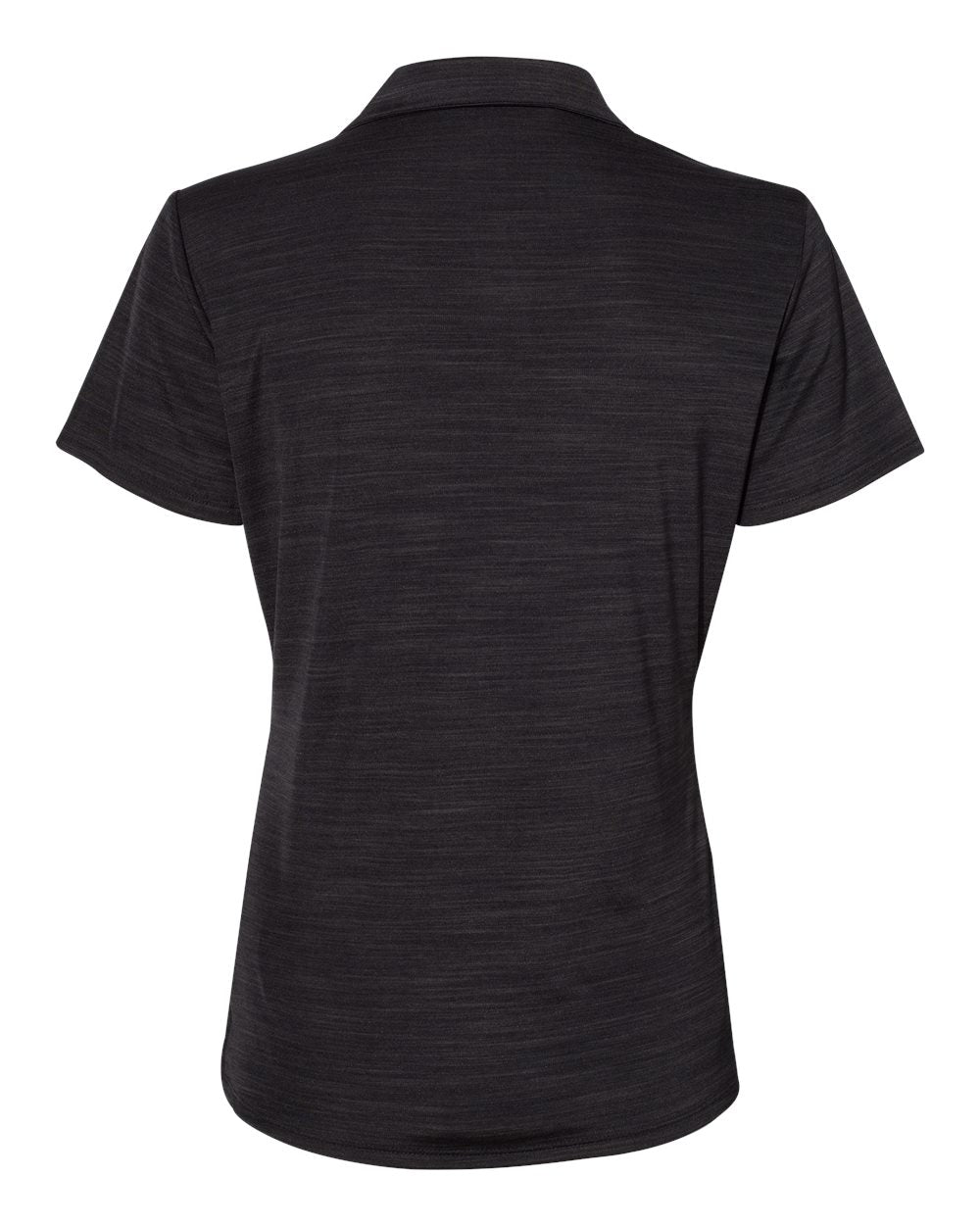 Rear View of Black Melange Women's Mélange Polo - A403
