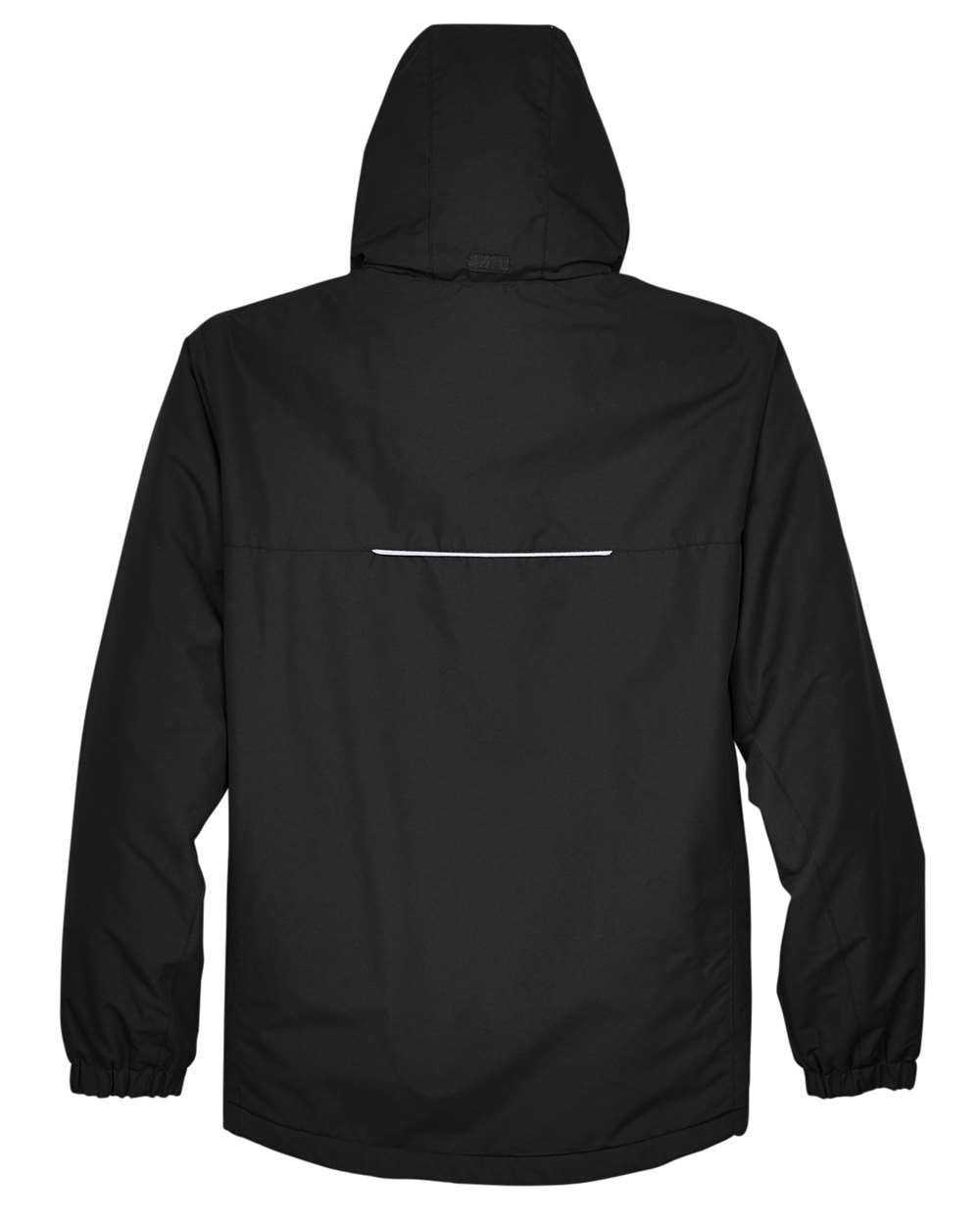 Rear View of Black Men's Tall Profile Fleece-Lined All-Season Jacket - 88224T