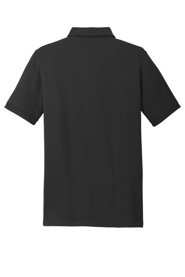 Rear View of Black Nike Dri-FIT Solid Icon Pique Modern Fit Polo. 746099