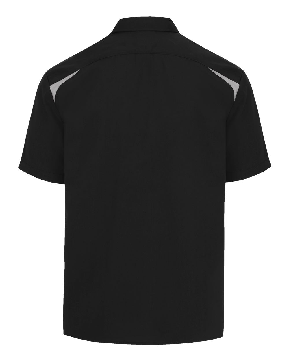 Rear View of Black/ Smoke Men's Short Sleeve Performance Team Shirt - 0005