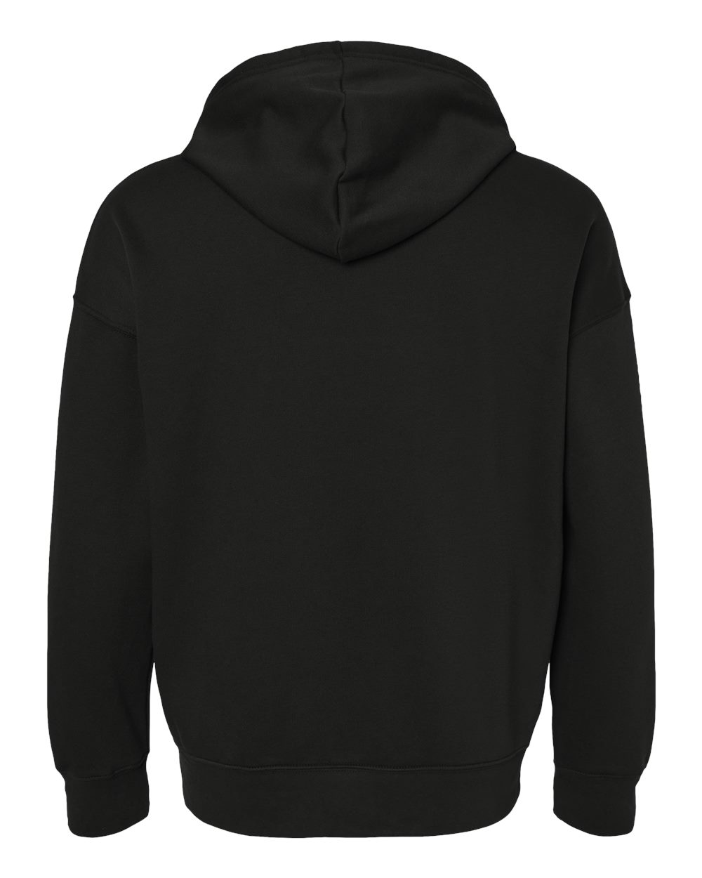 Rear View of Black Sponge Fleece DTM Full-Zip Hoodie - 3759