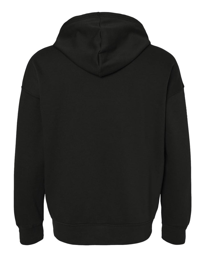 Rear View of Black Sponge Fleece DTM Full-Zip Hoodie - 3759