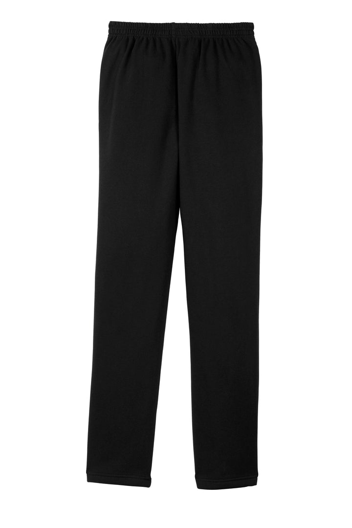 Rear View of Black Sport-Tek Open Bottom Sweatpant. ST257