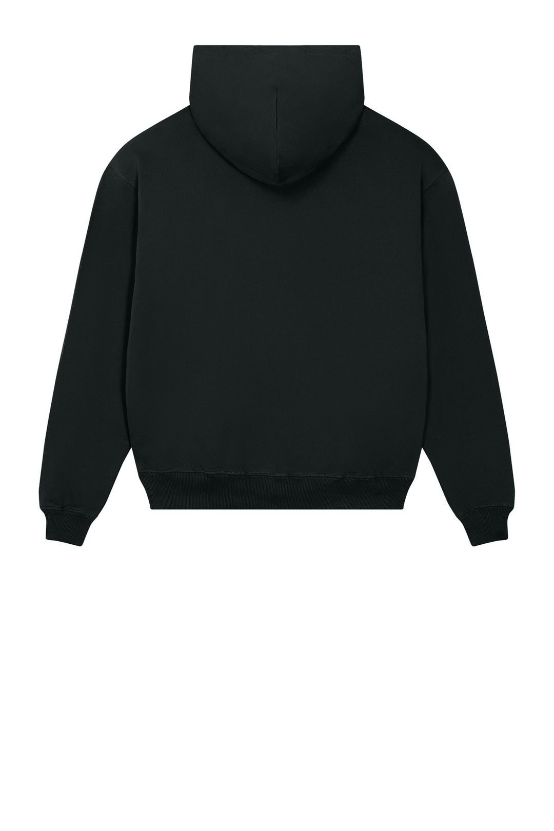 Rear View of Black Stanley/Stella Unisex Cooper Dry Hooded Sweatshirt SXU028