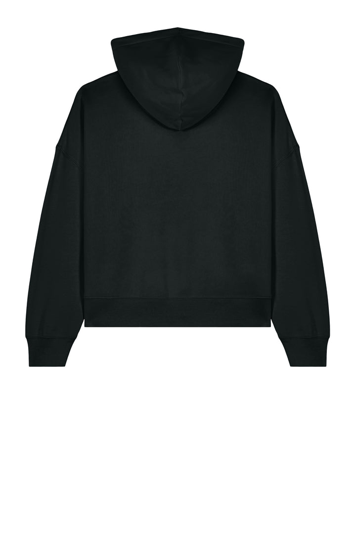 Rear View of Black Stanley/Stella Women's Stella Nora Hooded Sweatshirt SXW035