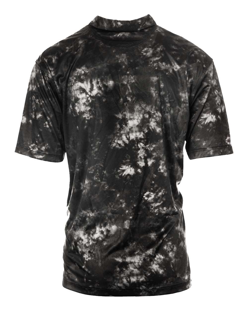 Rear View of Black Tie Dye Golf Polo - 0101