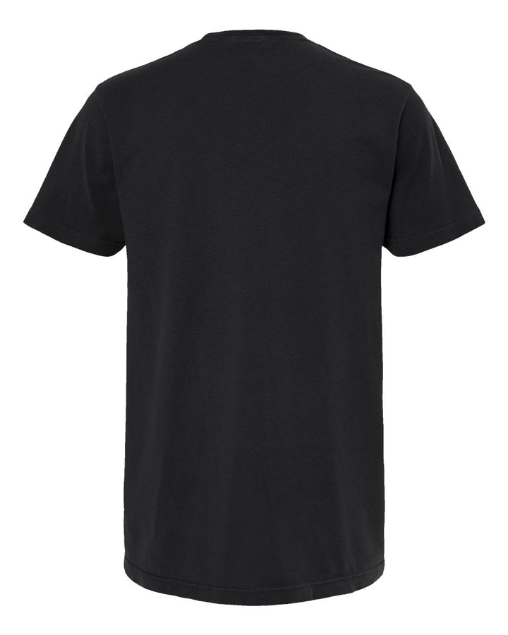 Rear View of Black Vintage Garment-Dyed T-Shirt - 6500M