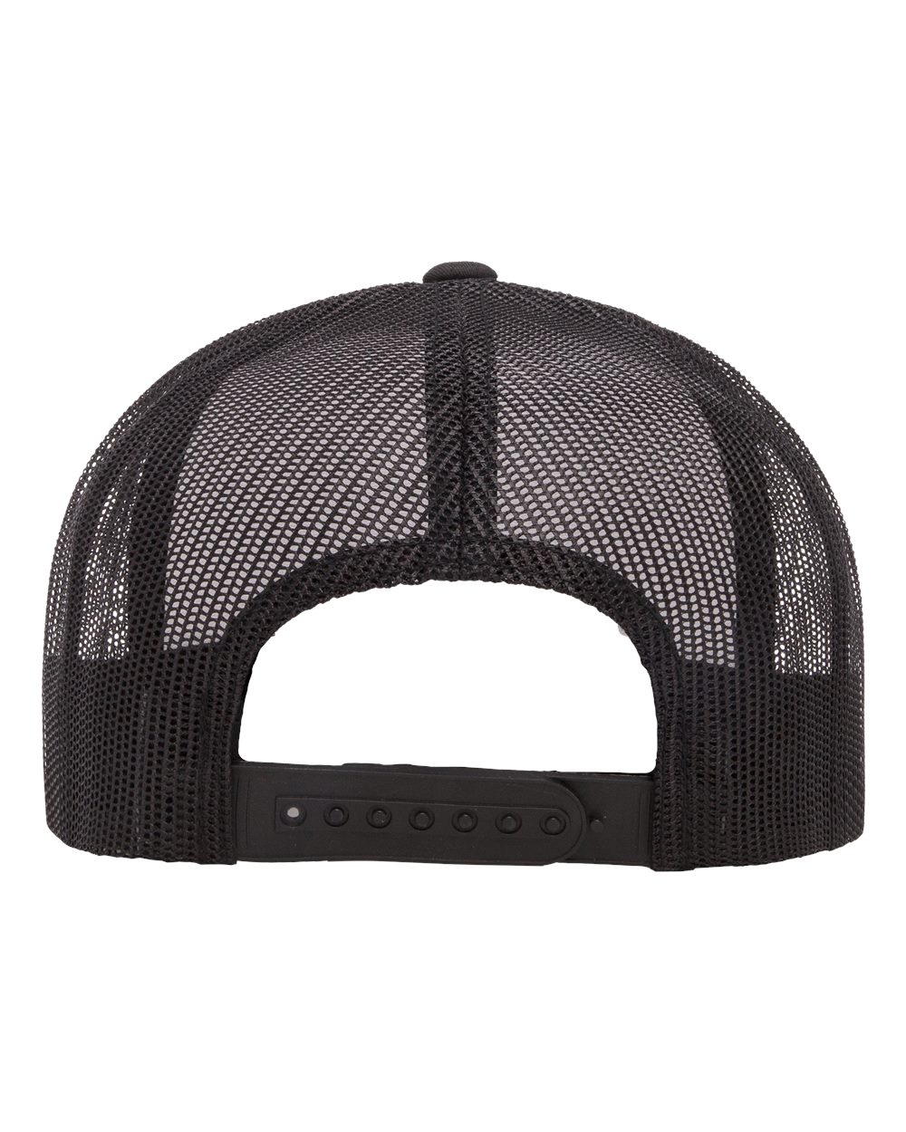 Rear View of Black/ White/ Black Five-Panel Classic Trucker Cap - 6006