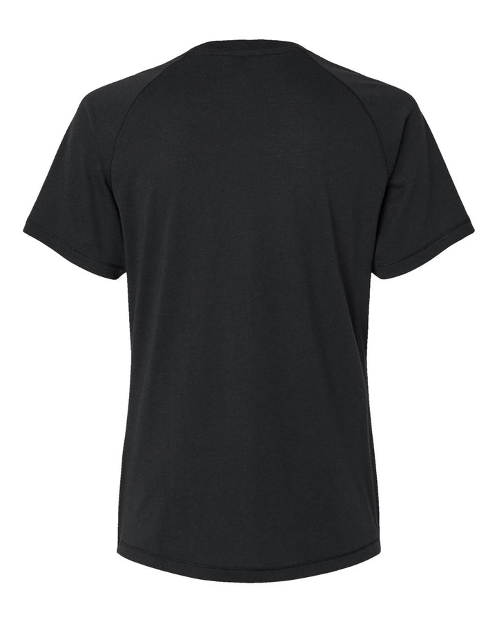 Rear View of Black Women's Blended T-Shirt - A557