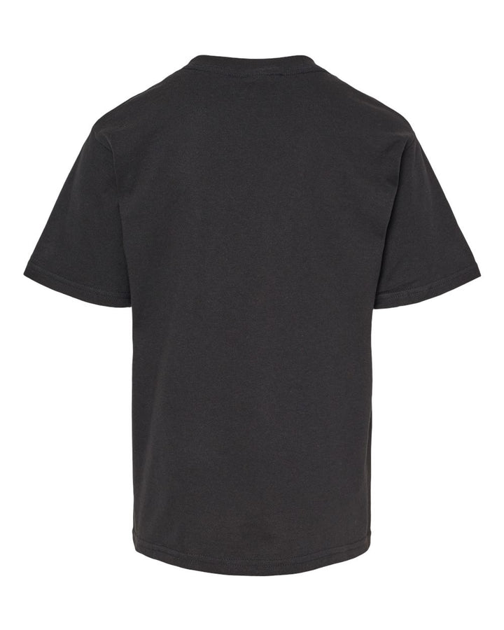 Rear View of Black Youth Gold Soft Touch T-Shirt - 4850
