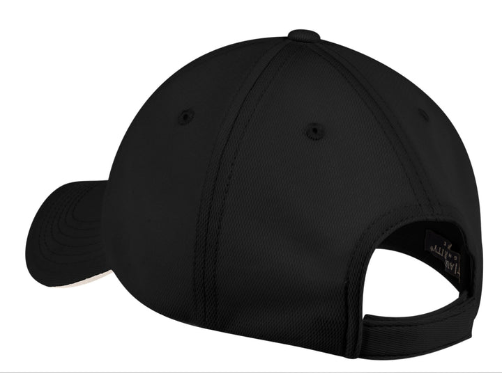 Rear View of Black/Stone Port Authority Dry Zone Cap. C838
