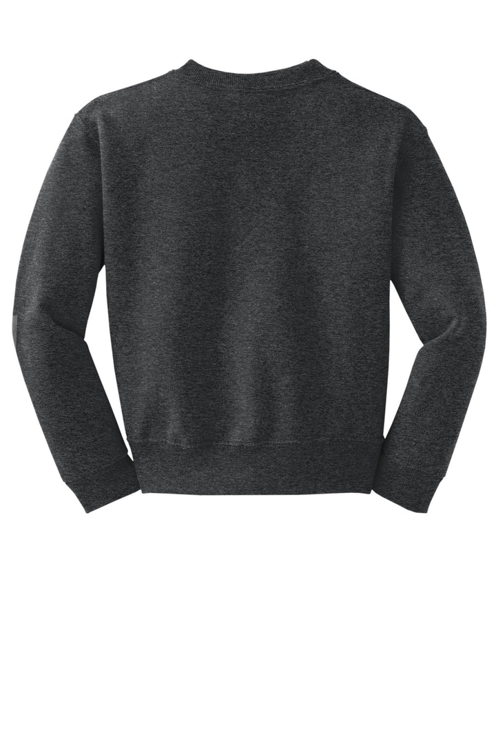 Rear View of BlkHthr Jerzees - Youth NuBlend Crewneck Sweatshirt. 562B