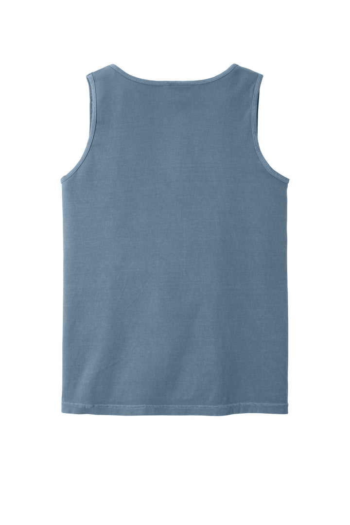 Rear View of Blue Jean COMFORT COLORS Heavyweight Ring Spun Tank Top. 9360