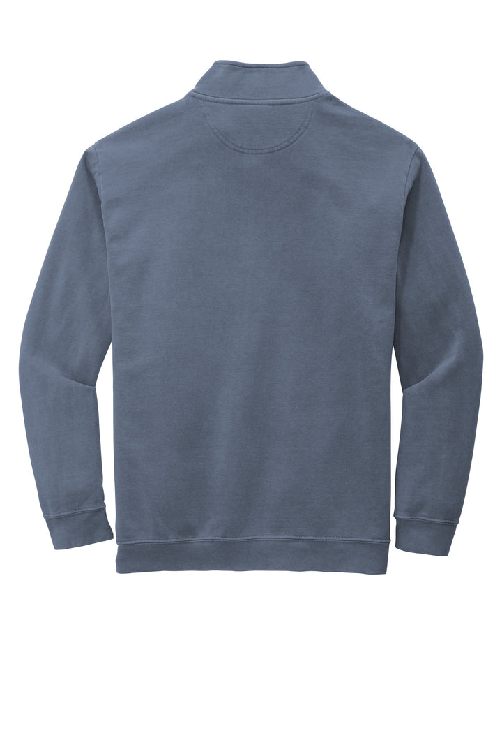 Rear View of Blue Jean COMFORT COLORS Ring Spun 1/4-Zip Sweatshirt. 1580