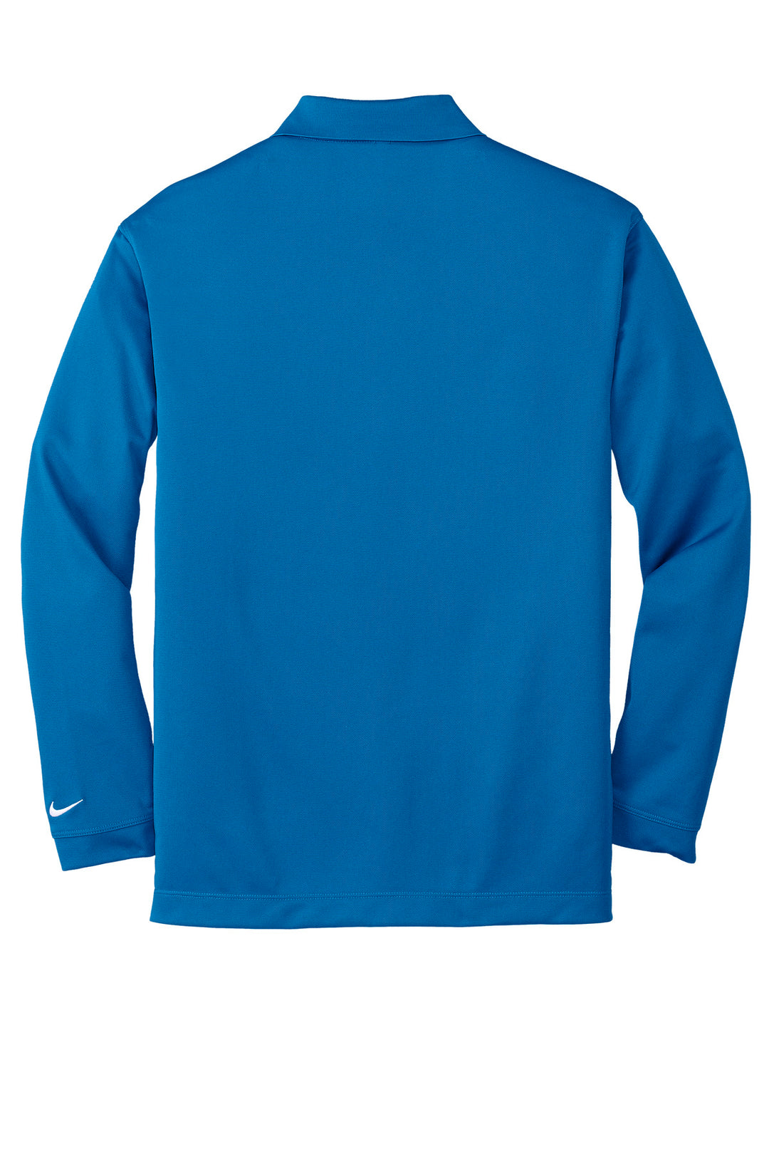 Rear View of Blue Sapphire Nike Long Sleeve Dri-FIT Stretch Tech Polo. 466364