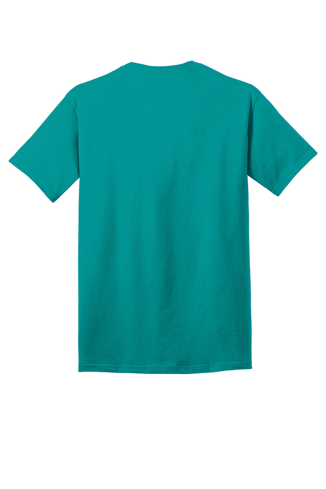 Rear View of Bright Aqua Port & Company - Core Cotton Tee. PC54