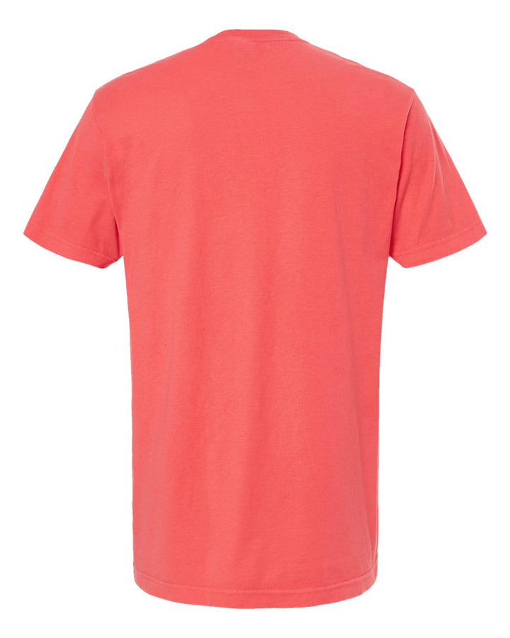 Rear View of Bright Salmon Vintage Garment-Dyed T-Shirt - 6500M