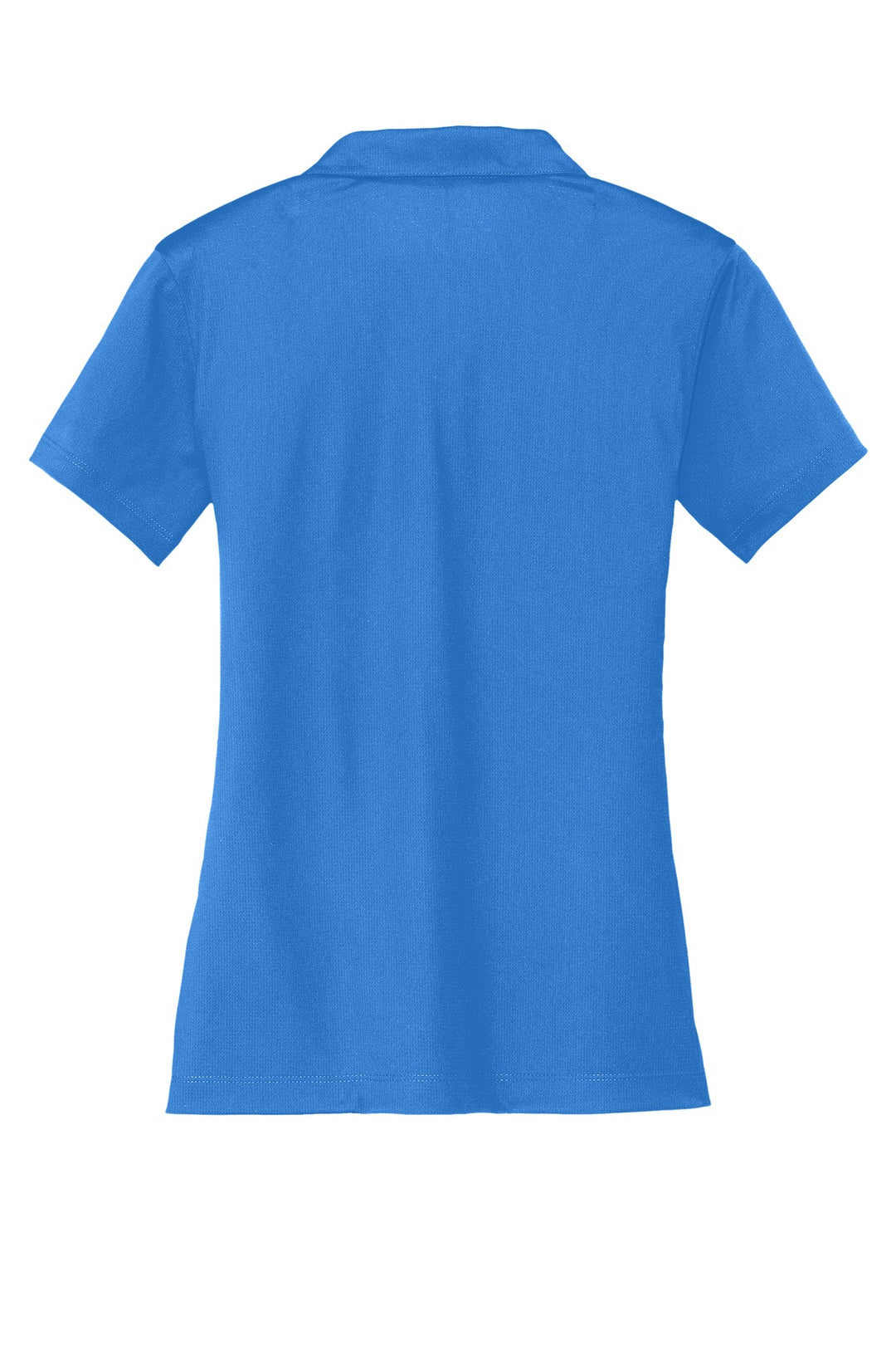 Rear View of Brisk Blue Nike Women's Dri-FIT Vertical Mesh Polo. 637165