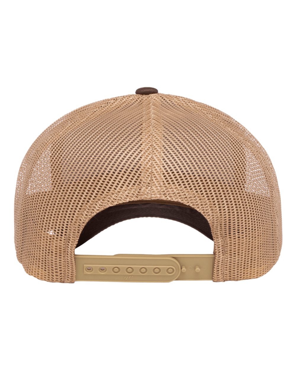 Rear View of Brown/ Khaki Retro Trucker Cap - 6606