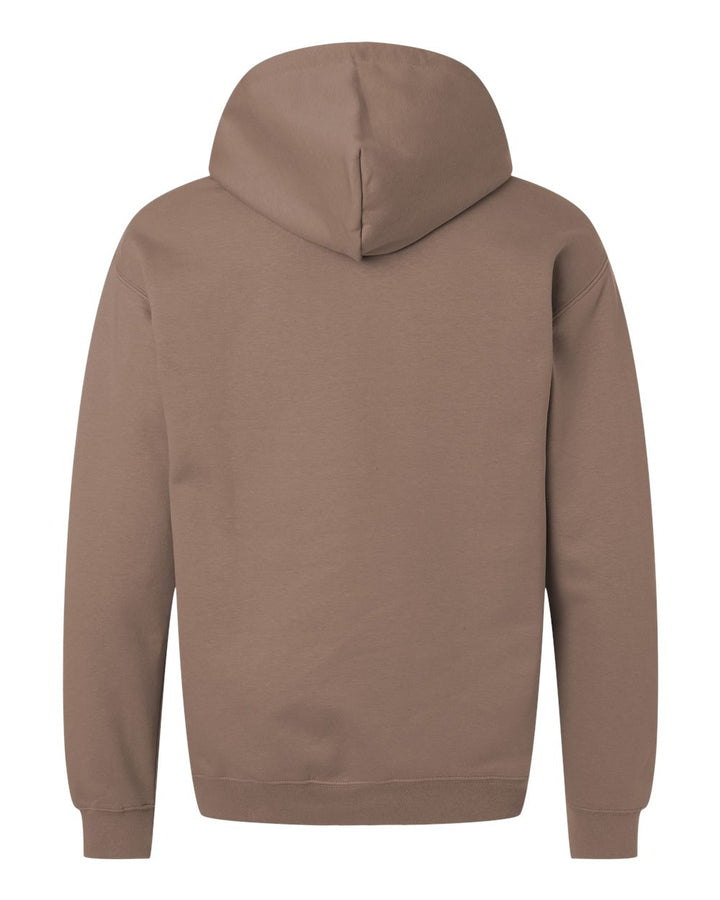 Rear View of Brown Savana Softstyle® Midweight Hooded Sweatshirt - SF500