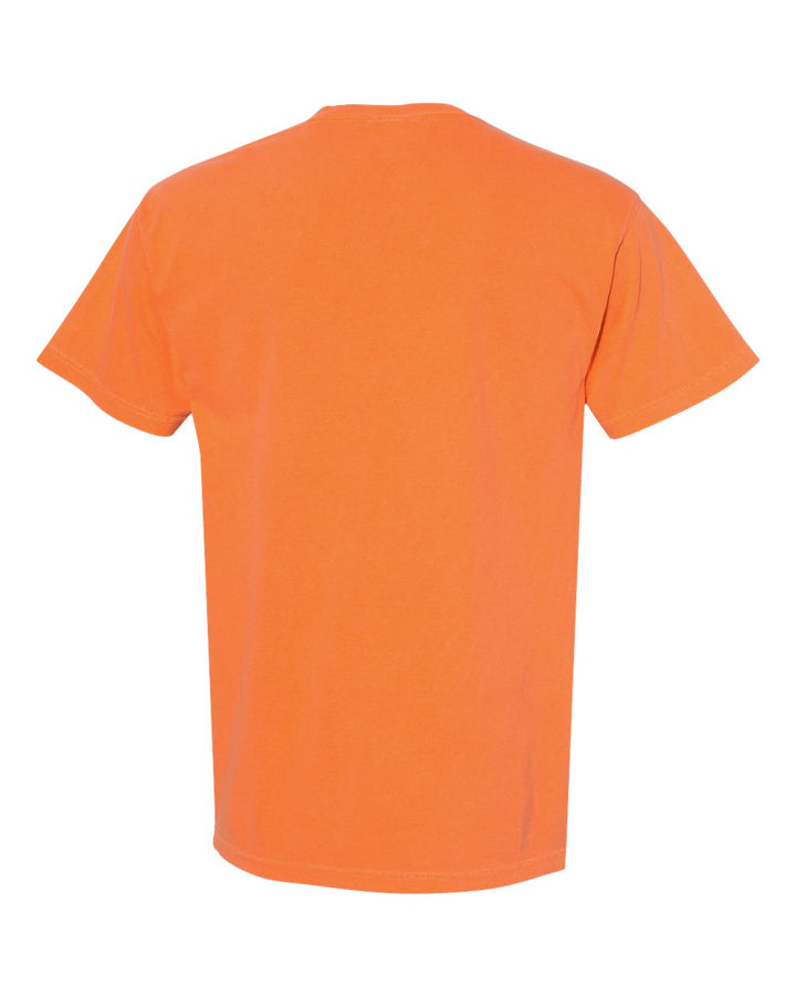 Rear View of Burnt Orange Garment-Dyed Heavyweight Pocket T-Shirt - 6030
