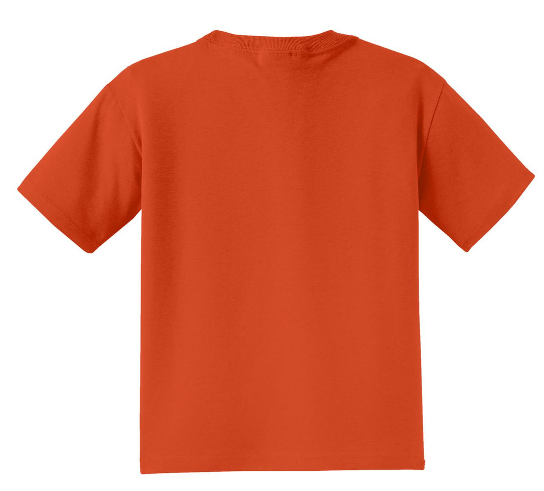 Rear View of Burnt Orange Jerzees - Youth Dri-Power 50/50 Cotton/Poly T-Shirt. 29B